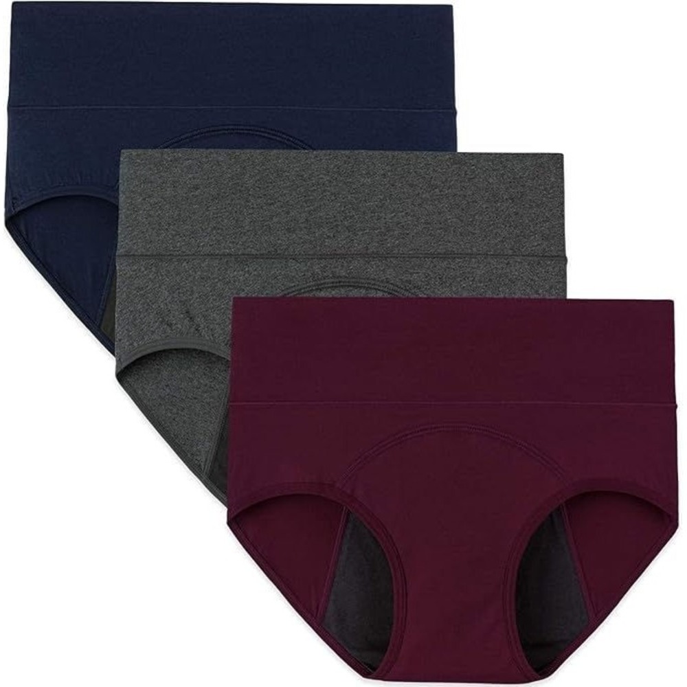 Innersy Period Panties 3-Pack High Waisted Leak-Proof - Dark Vintage - Size XS